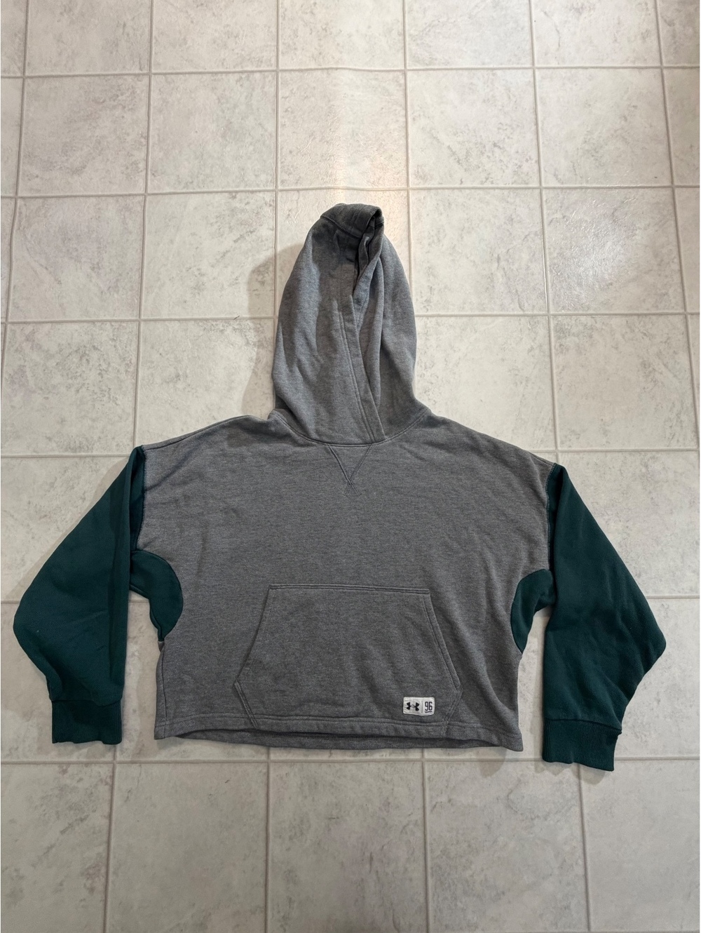 Under Armour gray and green hoodie